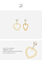 HEFANG Jewelry/何方珠宝 爱心镜框耳环 纯银女气质个性耳坠耳饰-tmall.com天猫