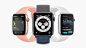 The Dance workout, the Chronograph Pro watch face, and sleep tracking are each displayed on separate Apple Watch Series 5.