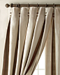 Each 108"L Inverted Pleat Curtain, Chocolate/Gold - Neiman Marcus