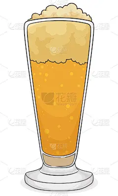 优雅的比尔森啤酒杯盛满了泡沫的啤酒