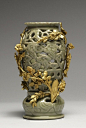 Celadon Lamp. Porcelain: 15th-16th century; Mounts: mid 18th century. Porcelain with glaze open work in paste celadon and French mounts, 9 in. (22.9 cm). Acquired by William T. or Henry Walters. 49.1508. The Walters Art Museum.