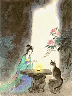 猫妖传 | 我们相伴永远#插画#东方美学 #古风 #志怪小说 #万物有灵