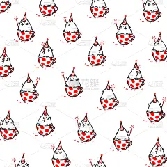 装饰品,猫,式样,幽默,卡通,平坦的,可爱的,华丽的,纺织品,杯