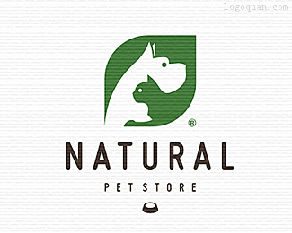 标志说明：天然宠物商店标志设计欣赏。