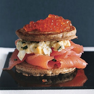 salmon blini tortes