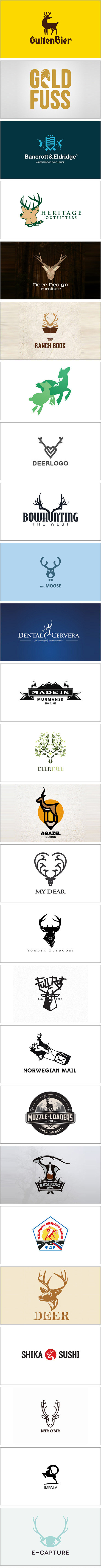 驯鹿元素的Logo设计-驯鹿俗称“四不像...