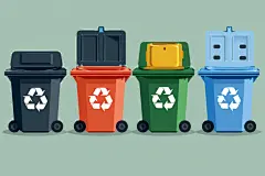 其他垃圾环境卫生垃圾桶图片插画