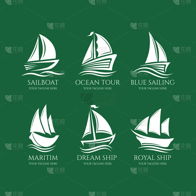 boat logo 4素材-花瓣网