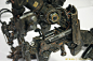 Advanced Hydraulic Walker aka HYWAK. 1/6 scale Mech model, tle industry : This is a 1/6 scale Mech model that wasn't created by kitbashing but rather 100% hand built. It has 247 individual parts put together included 86 metal nuts and bolts, 9 metal sprin