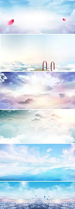 大海报背景图#蓝天-天空-白云-背景