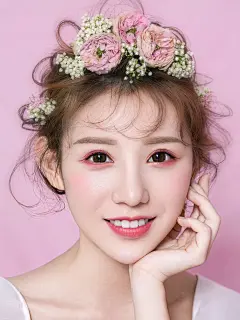 新娘化妆宣传画跟妆造型盘头宣传海报半永久眼妆美妆彩妆挂画包邮-淘宝网
