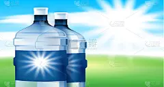 水天然饮料创意宣传海报向量