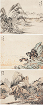 王翚 （款） 仿古山水 （三帧）