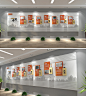 简约大气企业发展历程文化墙公司展厅走廊形象墙设计CDR素材模板下载