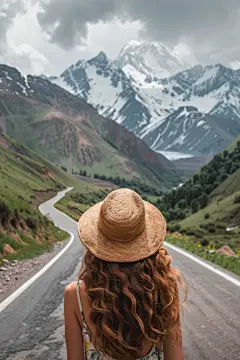 热爱旅游人物肖像摄影图