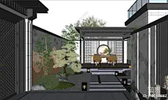 新中式庭院景观SU模型下载【ID:1135108882】
