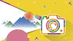 向量抽象创意概念相机背景
