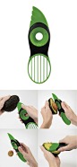 3-in-1 avocado tool - slicer, pitter, and cutter // create perfect slices of avocado in one easy action #product_design