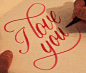 爱与艺术的结合，教你手写花样字体“I LOVE YOU”