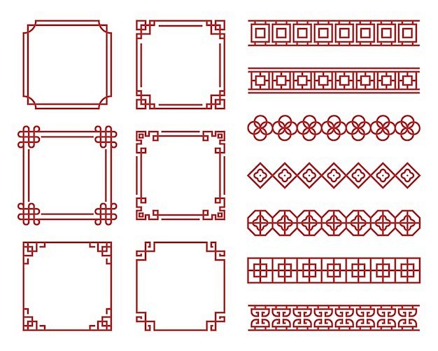 中国风中式传统装饰边框矢量图设计素材