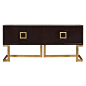 Worlds Away Braxton Media Console in Rosewood/Gold: 