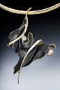 Tango  Pendant | Nancy Ellinghaus | gold, black onyx, diamond and pearl: 