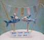 Blue Kissing Fish cake topper  for your Rustic Beach by indigotwin, $50.00