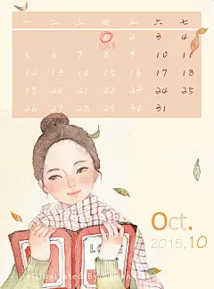 手绘卡通 专题页 10月，【hello!2015】用年终总结的方式做了一份2015年的日历送给大家，这一年感恩各位，来年也请多多关照=3=Cysan同学会再接再厉的！（严禁盗图！转发请圈本人）