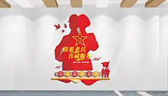 四有军人情系老兵真情服务文化墙主题