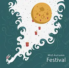 玉兔中秋海报 页面网页 平面电商 创意素材