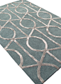 Hand-Tufted Geometric Pattern Wool/ Art Silk Blue/Gray Area Rug - modern - rugs - Jaipur Rugs