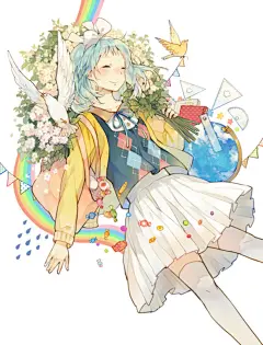 ✿少女与✿ 可爱 动漫 插画 手绘 少女 封面 头像 人物 P站 二次元 壁纸 原创 水手服 意境 森系 唯美 绮丽 花 花咲く日 | seuga [pixiv] id=42730517