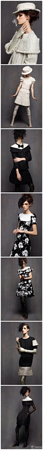 #国际潮流#2013年春夏的Chanel高级定制系列以黑白色调和复古印花为主，没有特别花哨的颜色和柔软的材质，直线条的剪裁非常强调廓形。充满了复古感与淑女气息，且自有一种难以接近的矜持气韵。现在就来欣赏这组由Karl Lagerfeld亲自掌镜的大片吧！