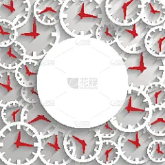 抽象的时间模型海报背景，3D模拟时钟框架文本