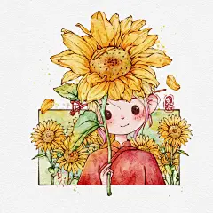 水彩Q版豆豆眼稿件_1_快叫荒池去画画_来自小红书网页版