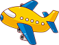 黄色卡通飞机素材，蓝色可爱png免扣透明素材，大 @<My>