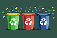有害垃圾环境卫生垃圾桶图片插画