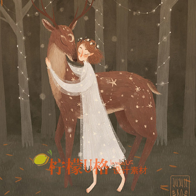 148欧美板绘童话插画森系AUGUST临...