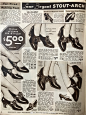 #vintage love# 刚刚在翻看一本1930s女装邮购目录，被里面的女鞋部分迷住了，每双都好喜欢，肿么办 ​​​​