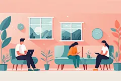 心理病患心理咨询治疗人物场景插画