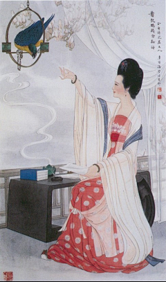 陌上花开且供从容采集到画----仕女图（工笔中国画）