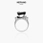 HEFANG Jewelry/何方珠宝 帽子猫戒指 925纯银女个性夸张创意指环-tmall.com天猫