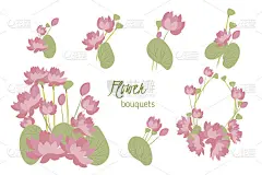 花莲花复古背景