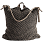 21st Century Asian Brown Black Outdoor Indoor Handmade Bag Cushion For Sale