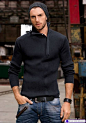 ♂ Masculine & elegance man's fashion wear man with black sweater