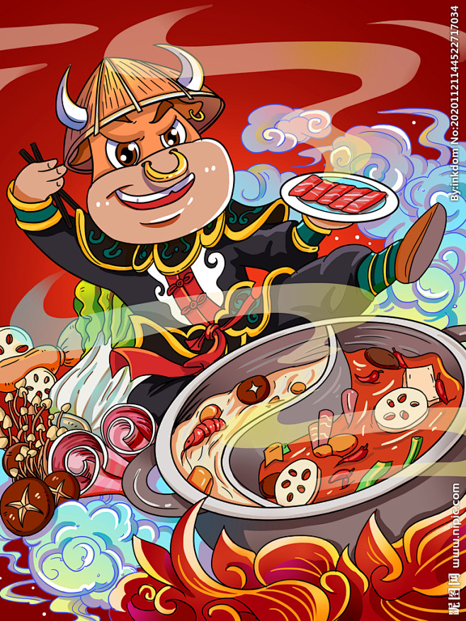 牛年插画海报