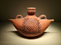 《彩陶网纹船形壶》
仰韶文化半坡类型