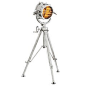 Royal Seal Floor Lamp in Polished Aluminium and Clear Glass