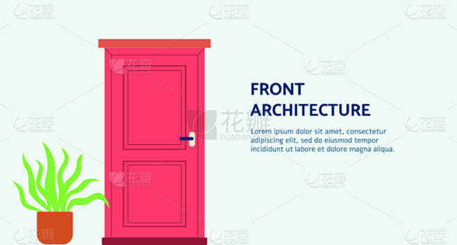矢量,门口,绘画插图,网站横幅,公寓,建筑,外立面,错觉,住宅内部,商务
