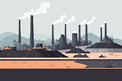 厂房电厂火电厂场景插画图片